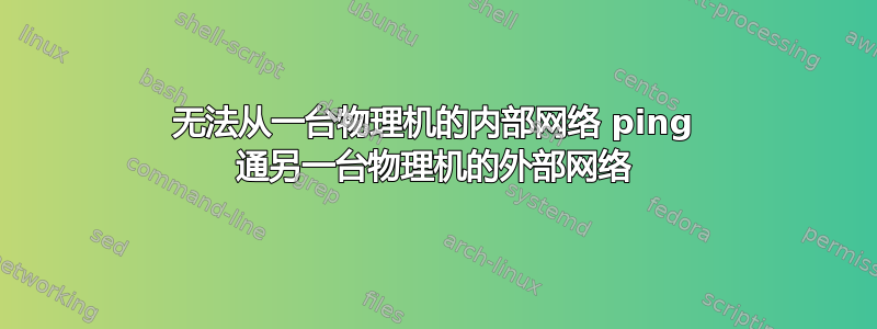 无法从一台物理机的内部网络 ping 通另一台物理机的外部网络