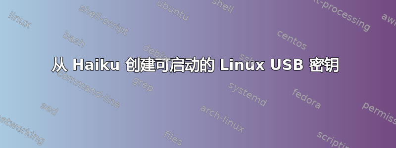 从 Haiku 创建可启动的 Linux USB 密钥