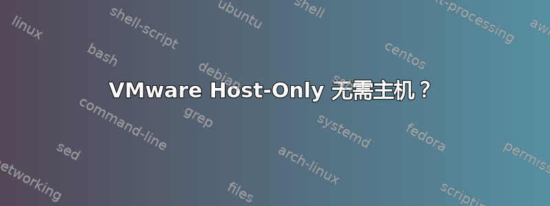 VMware Host-Only 无需主机？