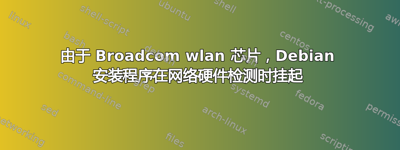 由于 Broadcom wlan 芯片，Debian 安装程序在网络硬件检测时挂起