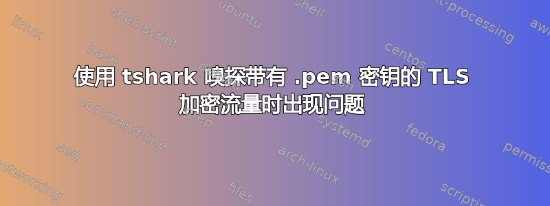 使用 tshark 嗅探带有 .pem 密钥的 TLS 加密流量时出现问题