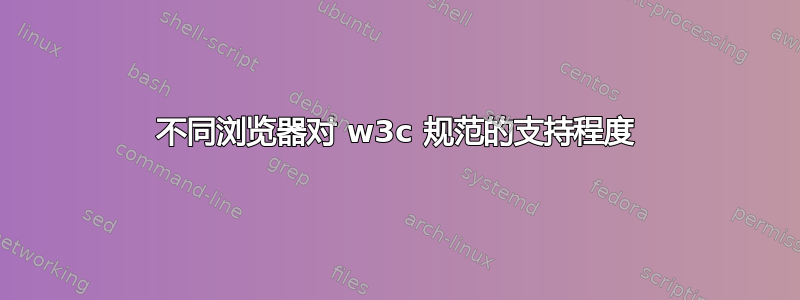 不同浏览器对 w3c 规范的支持程度