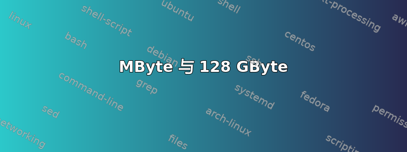 128 MByte 与 128 GByte