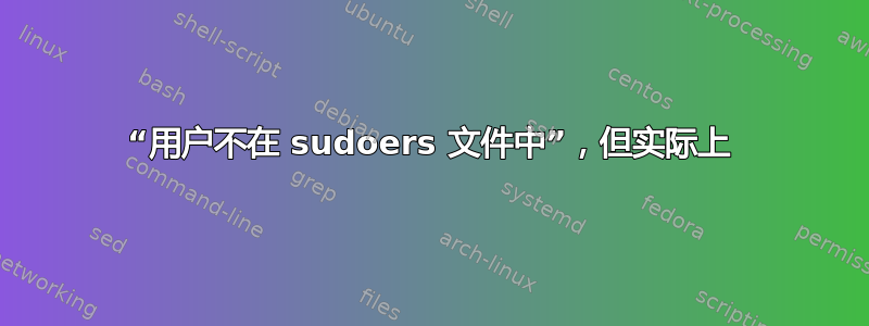 “用户不在 sudoers 文件中”，但实际上