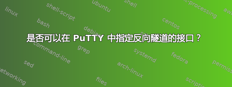 是否可以在 PuTTY 中指定反向隧道的接口？