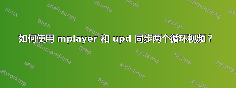 如何使用 mplayer 和 upd 同步两个循环视频？