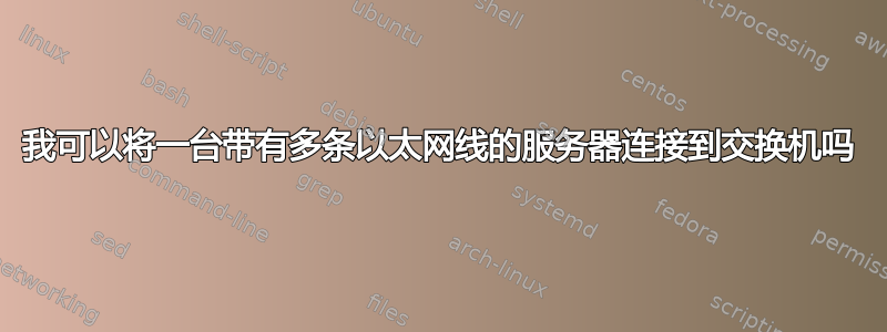 我可以将一台带有多条以太网线的服务器连接到交换机吗