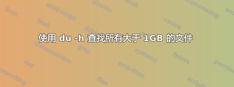 使用 du -h 查找所有大于 1GB 的文件