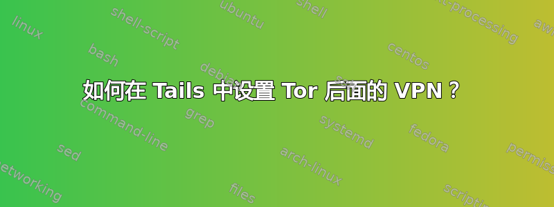 如何在 Tails 中设置 Tor 后面的 VPN？