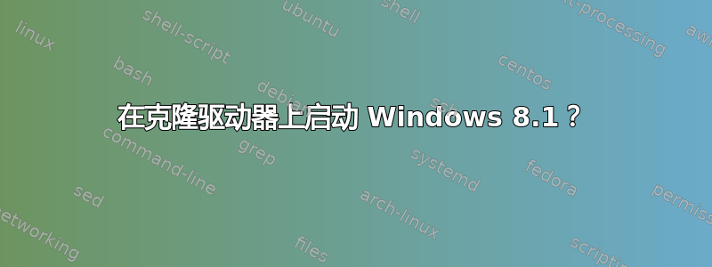 在克隆驱动器上启动 Windows 8.1？