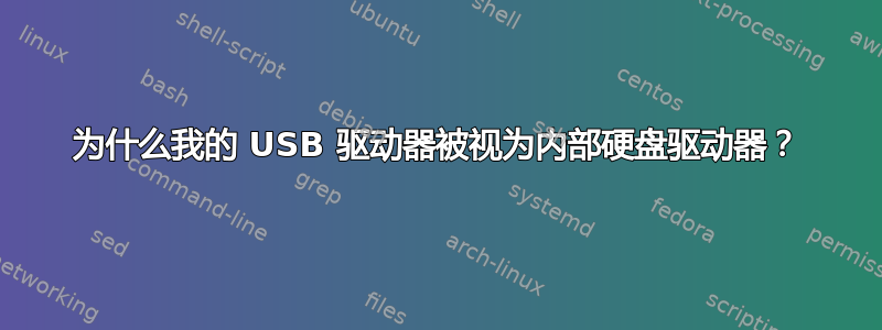 为什么我的 USB 驱动器被视为内部硬盘驱动器？