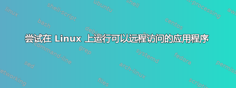 尝试在 Linux 上运行可以远程访问的应用程序