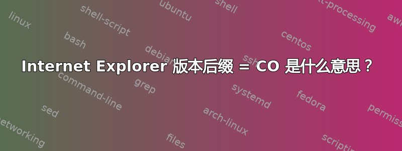 Internet Explorer 版本后缀 = CO 是什么意思？