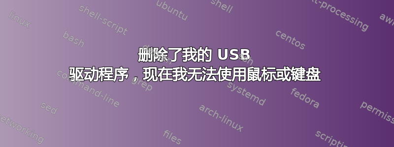 删除了我的 USB 驱动程序，现在我无法使用鼠标或键盘