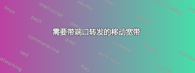 需要带端口转发的移动宽带