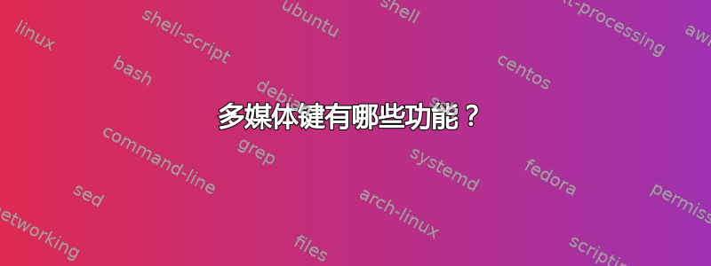 多媒体键有哪些功能？