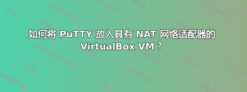 如何将 PuTTY 放入具有 NAT 网络适配器的 VirtualBox VM？