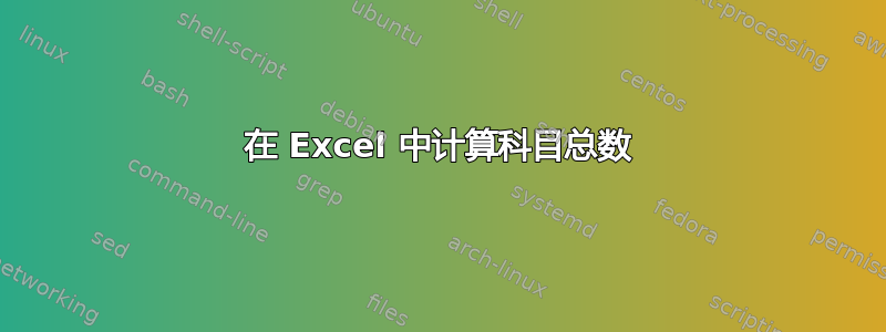 在 Excel 中计算科目总数