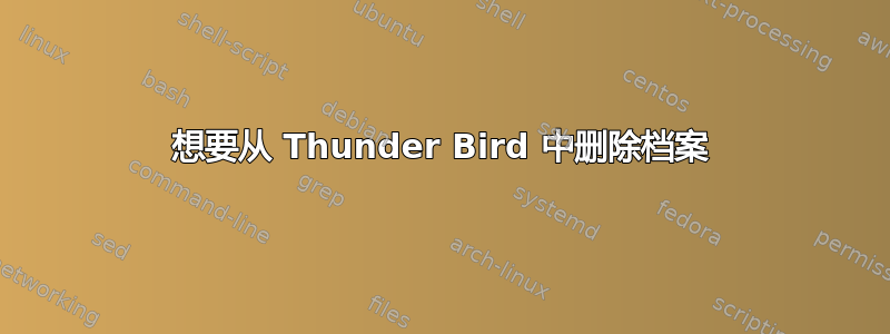 想要从 Thunder Bird 中删除档案