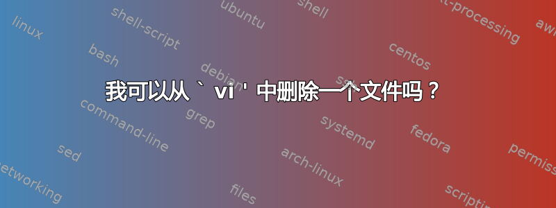 我可以从 ` vi ' 中删除一个文件吗？