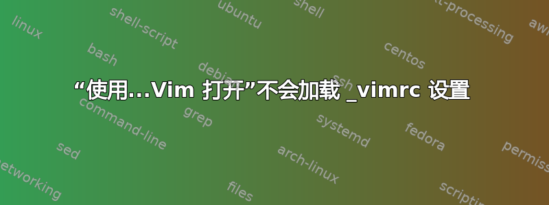 “使用...Vim 打开”不会加载 _vimrc 设置