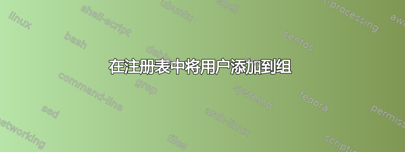 在注册表中将用户添加到组