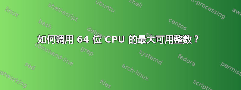 如何调用 64 位 CPU 的最大可用整数？