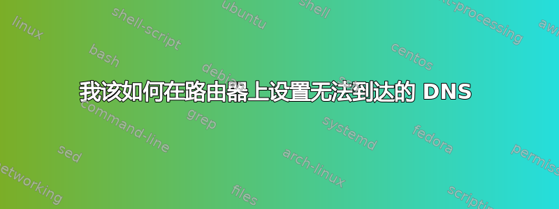 我该如何在路由器上设置无法到达的 DNS