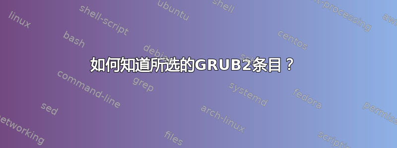 如何知道所选的GRUB2条目？ 