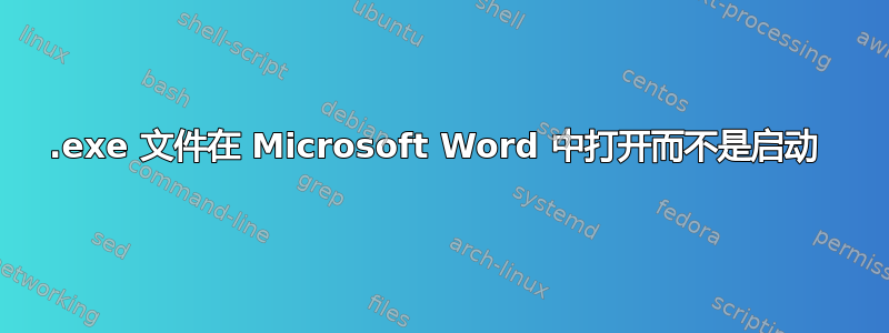 .exe 文件在 Microsoft Word 中打开而不是启动 