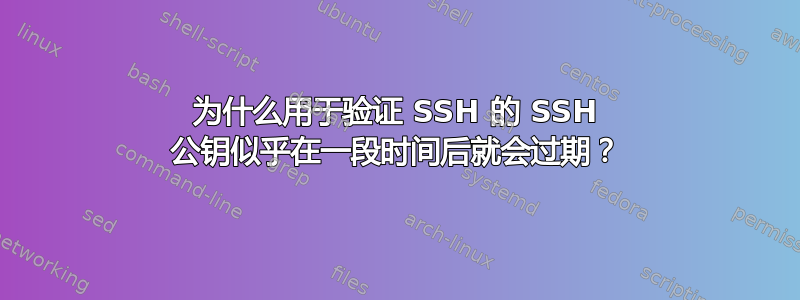 为什么用于验证 SSH 的 SSH 公钥似乎在一段时间后就会过期？