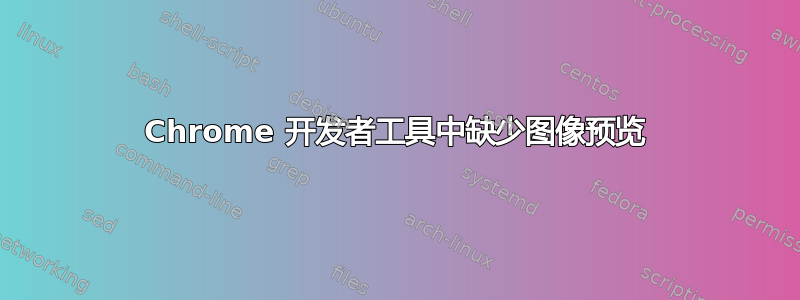 Chrome 开发者工具中缺少图像预览