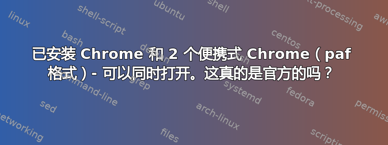 已安装 Chrome 和 2 个便携式 Chrome（paf 格式）- 可以同时打开。这真的是官方的吗？