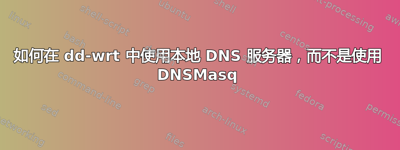 如何在 dd-wrt ​​中使用本地 DNS 服务器，而不是使用 DNSMasq