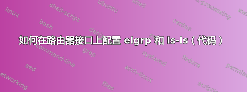 如何在路由器接口上配置 eigrp 和 is-is（代码）