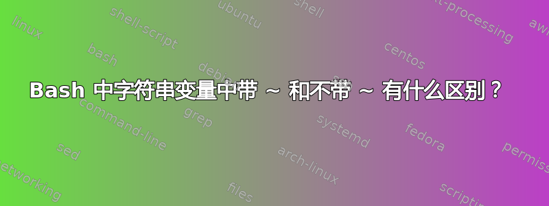 Bash 中字符串变量中带 ~ 和不带 ~ 有什么区别？ 