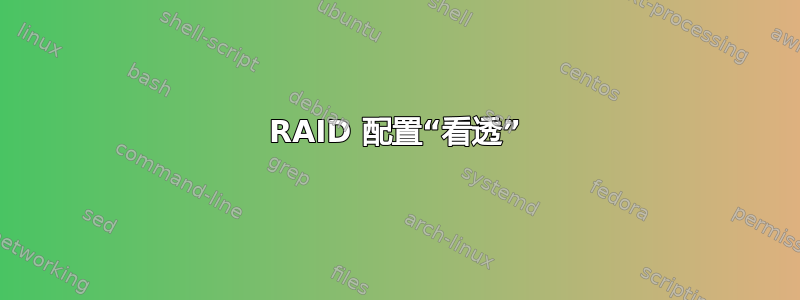 RAID 配置“看透”