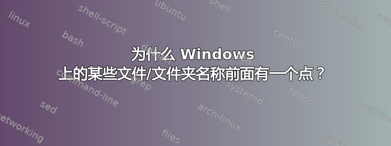 为什么 Windows 上的某些文件/文件夹名称前面有一个点？