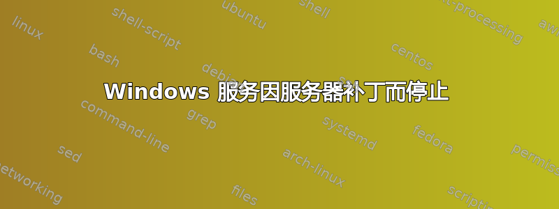 Windows 服务因服务器补丁而停止