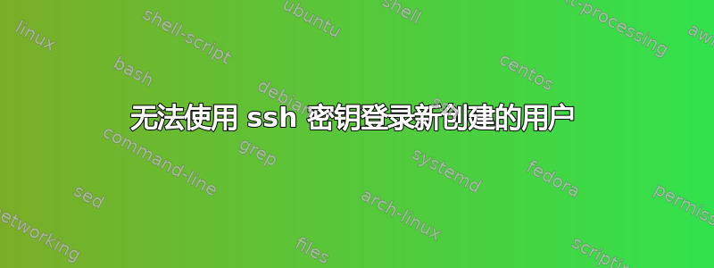 无法使用 ssh 密钥登录新创建的用户