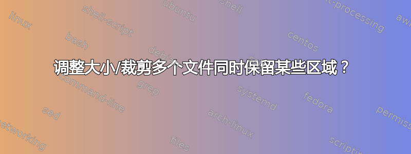 调整大小/裁剪多个文件同时保留某些区域？