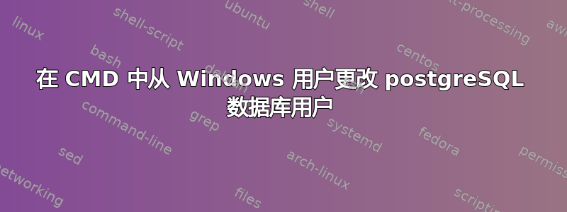 在 CMD 中从 Windows 用户更改 postgreSQL 数据库用户