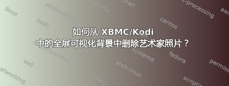 如何从 XBMC/Kodi 中的全屏可视化背景中删除艺术家照片？