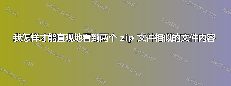 我怎样才能直观地看到两个 zip 文件相似的文件内容