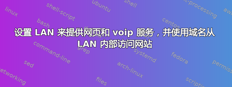 设置 LAN 来提供网页和 voip 服务，并使用域名从 LAN 内部访问网站