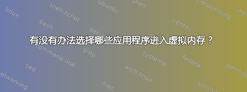 有没有办法选择哪些应用程序进入虚拟内存？