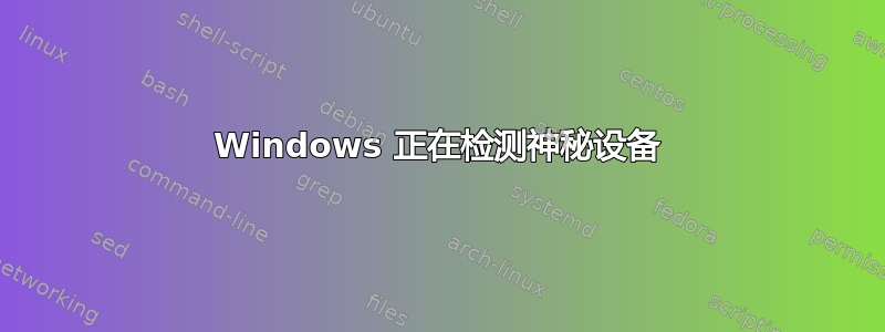 Windows 正在检测神秘设备