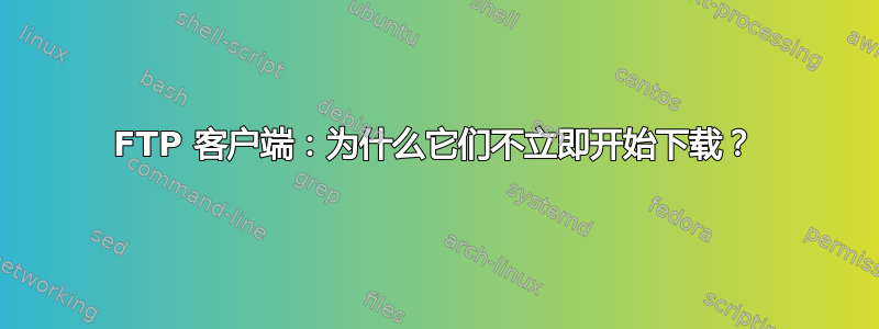 FTP 客户端：为什么它们不立即开始下载？