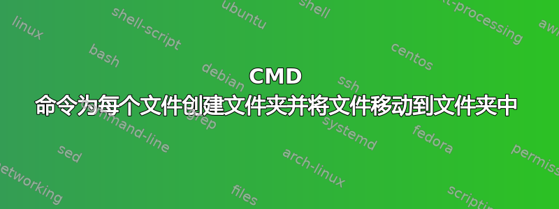 CMD 命令为每个文件创建文件夹并将文件移动到文件夹中