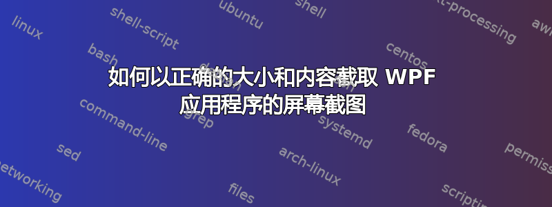 如何以正确的大小和内容截取 WPF 应用程序的屏幕截图